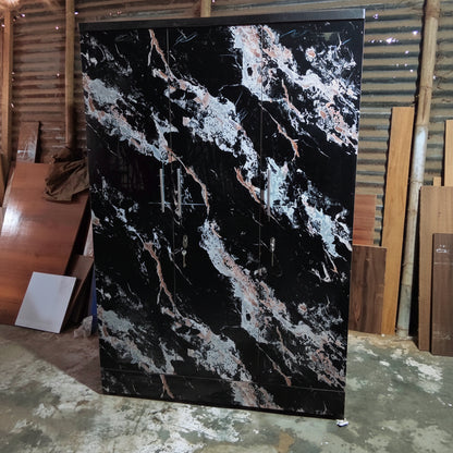 Bowzar 3 Door Almirah 3 Door WardrobeBlack Marble