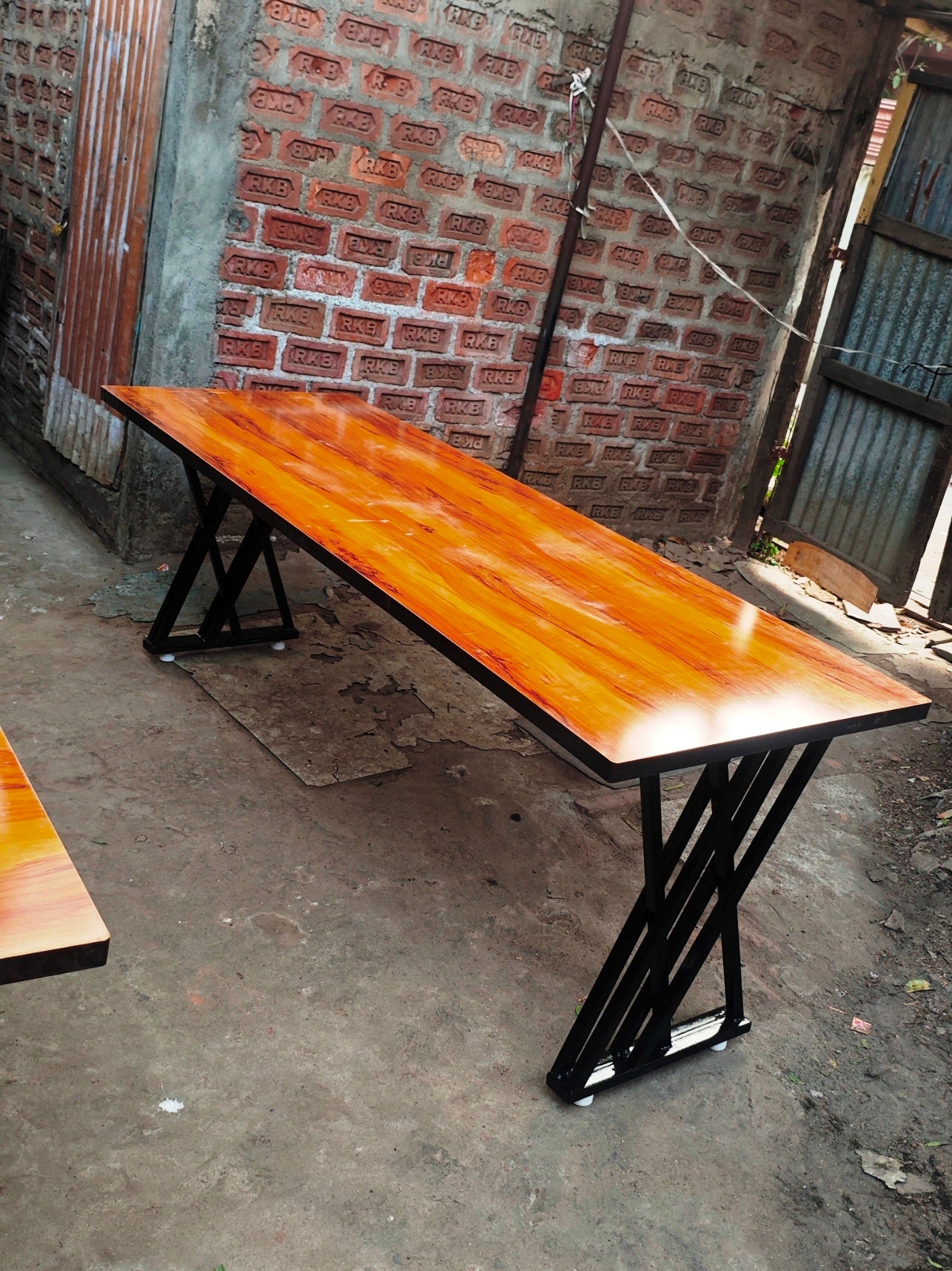 Bowzar Metal and MDF 8 Seater Dining 7X3 Feet