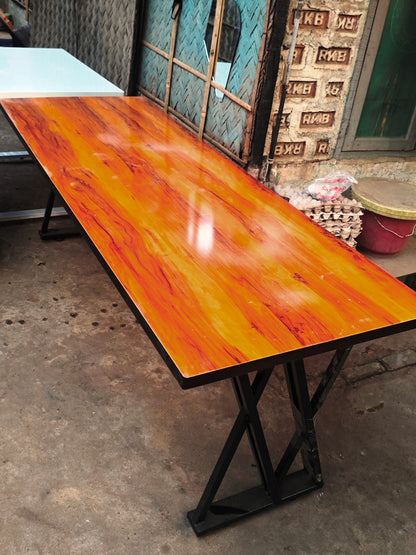 Bowzar Metal and MDF 8 Seater Dining 7X3 Feet
