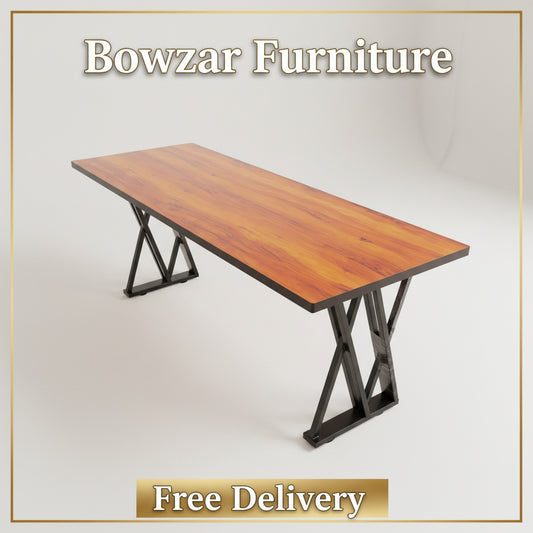 Bowzar Metal and MDF 8 Seater Dining 7X3 Feet