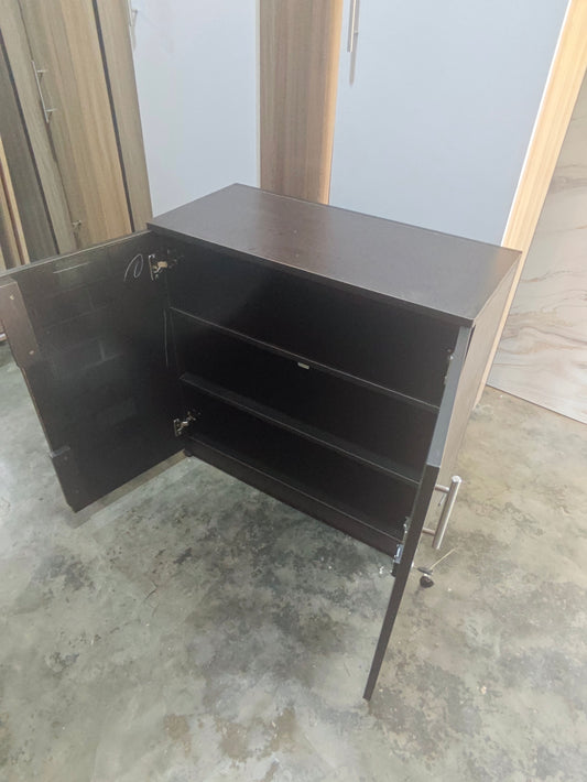 Bowzar 30 inch Cabinet Mini Cabinet Mini Shoe Rack Black