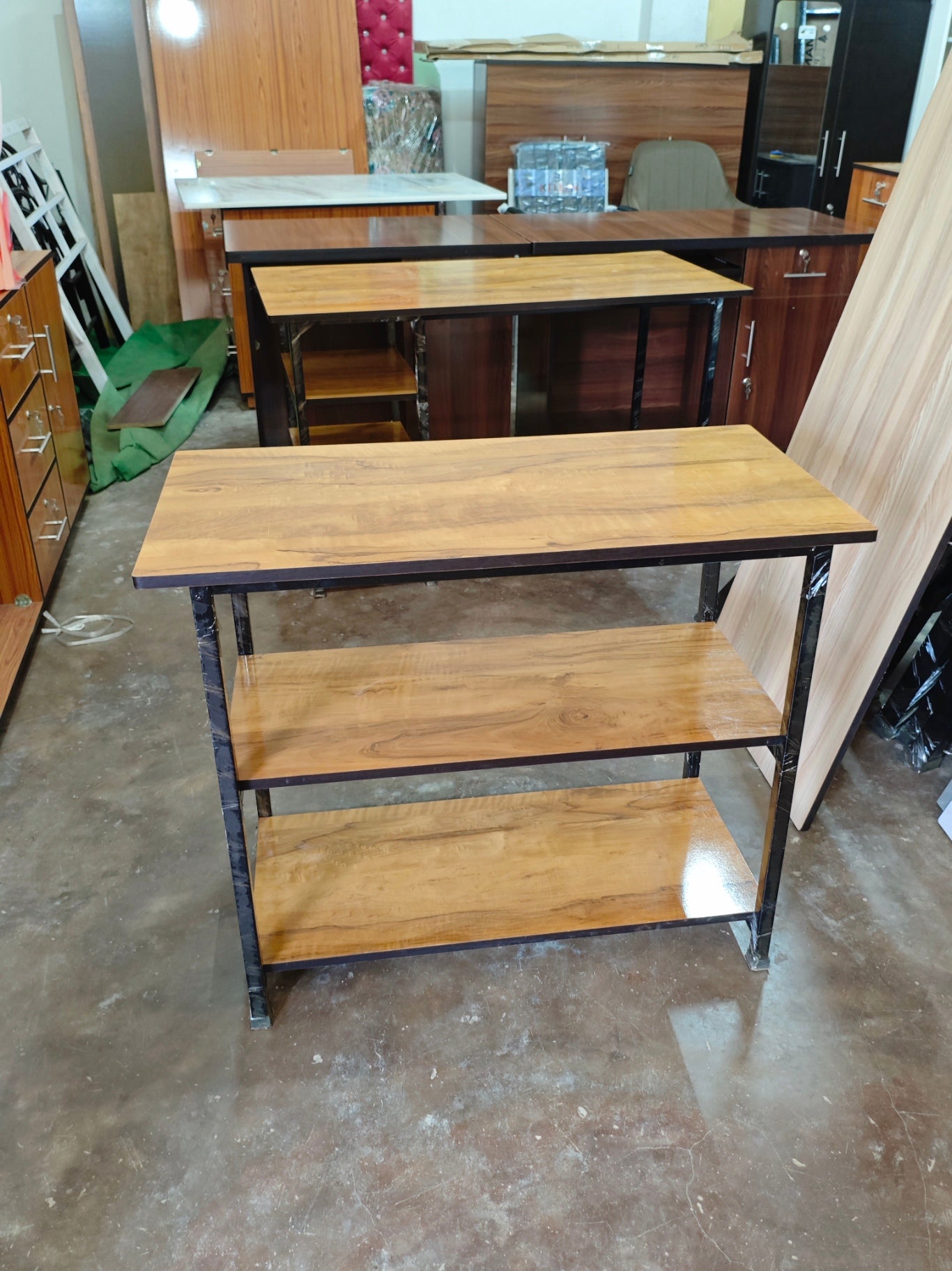 Gas Table 3 Shelf Study Table Multipurpose Table L36xW18xH30 Inch