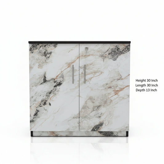 Bowzar 30 inch Cabinet Mini Cabinet Mini Shoe Rack White Marble