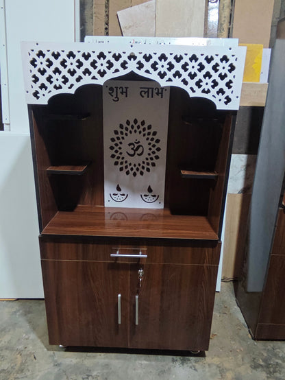 MDF Mandir 4.5 Feet With CNC Design