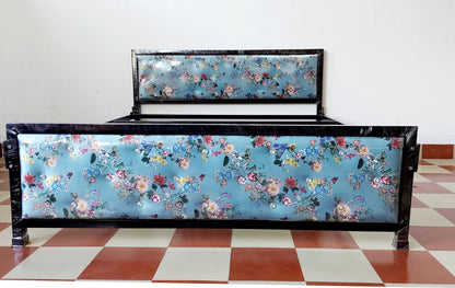 Bowzar King Bed Size 6x6.5 Feet Floral Print Premium Velvet Fabric