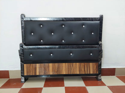 Bowzar Metal Iron Double Bed 4X6.5 Feet NM Black