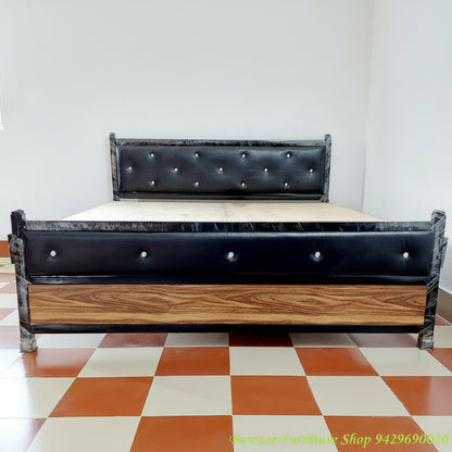 Bowzar NM King Bed 6X6.5 Feet Metal Bed Heavy Quality Black