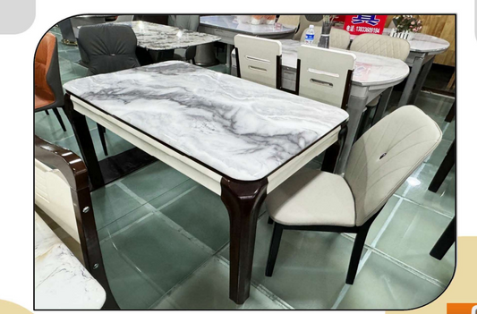 Premium Design Dining Set 6 Seater Granite Top