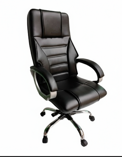 A6  Bowzar Boss Chair ECO Lply 603 A Executive High-Back Office Chair - Black PU Leather