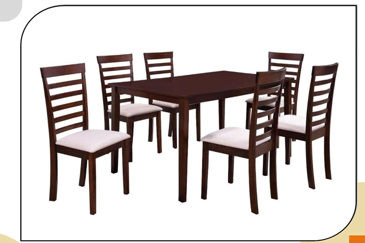 DS RH7008T/RH102C 6 Seater Dining Rubber Wood Brown