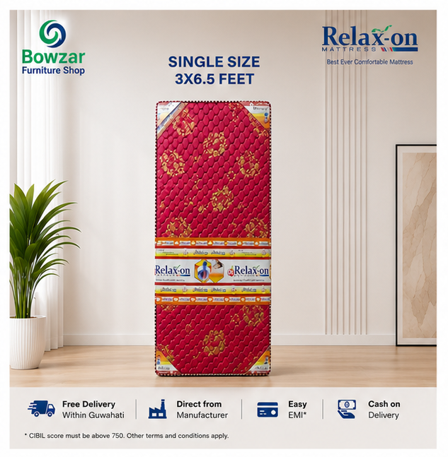 Relaxon EPE foam Mattress Single 3x6.5 feet 4 Inch
