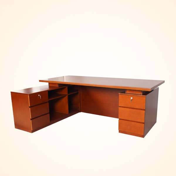 Director Table With upholstery Design L Shape