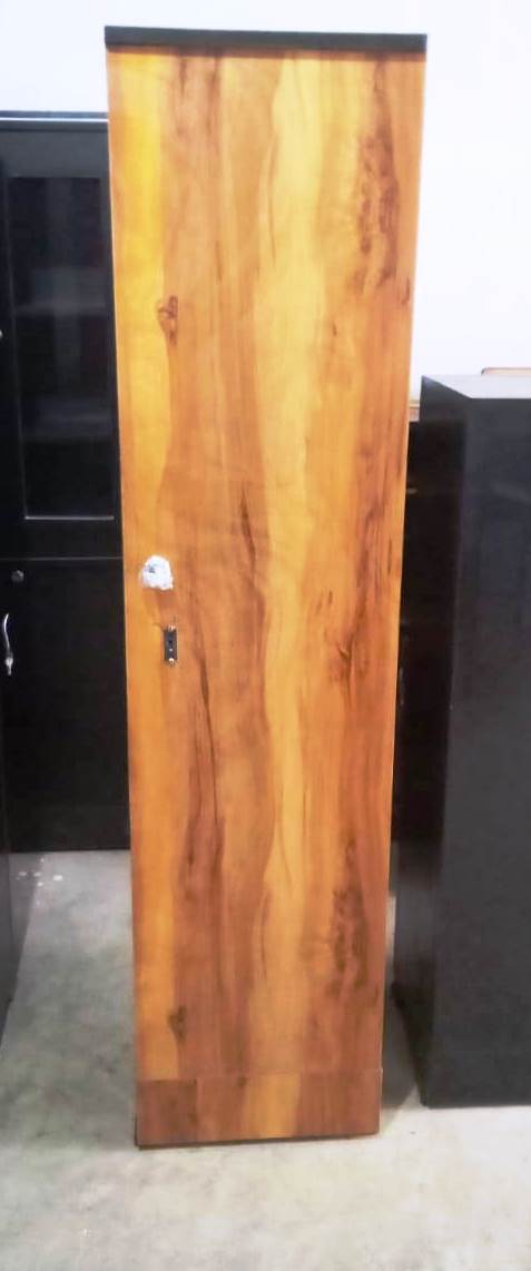 Bowzar Wooden Single Door Almirah Wardrobe Brown Wood Height 5 Feet