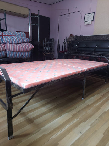 Bowzar Single 3X6 Feet Heavy Folding Bed Iron Metal Bed in Guwahati COD