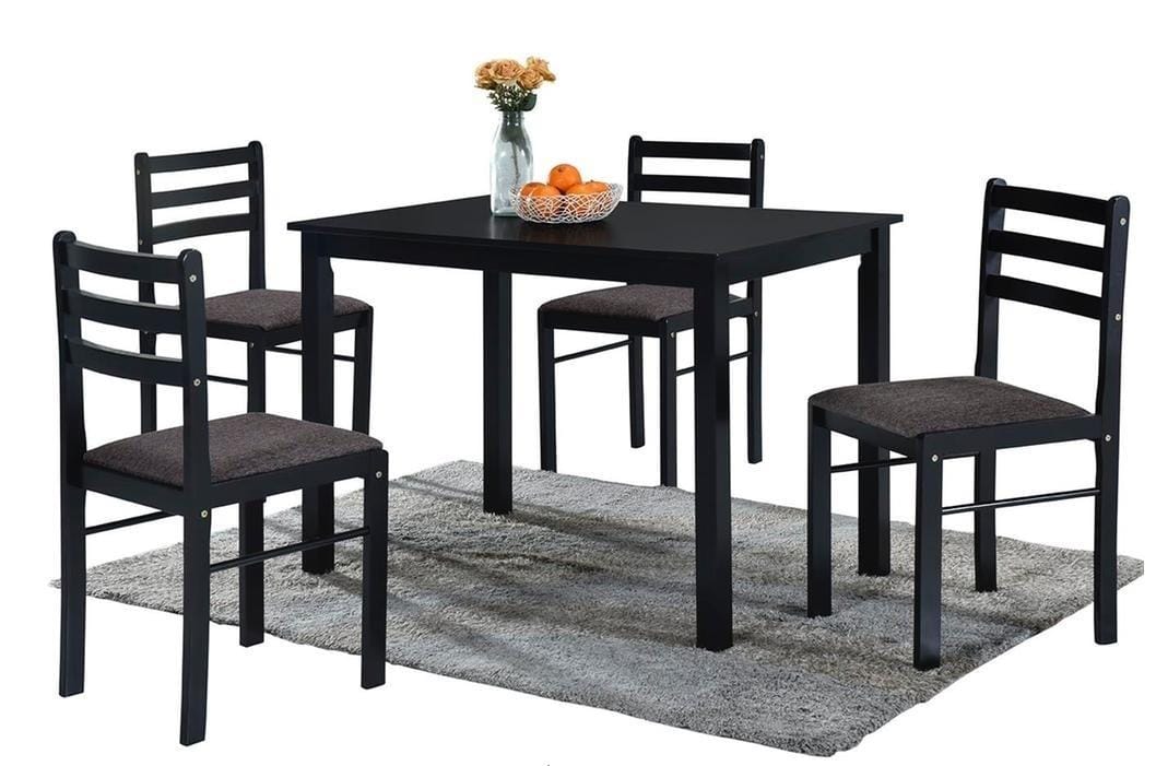 Bowzar Malaysian Wooden 4 Seater Dining Table Set Dark Brown