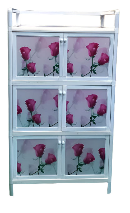 Bowzar Aluminum Storage Cabinet Kitchen Rack 3 Shelf ( Multiple Purpose Cabinet)