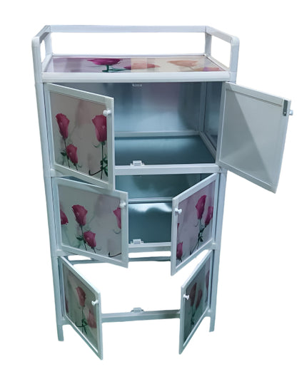 Bowzar Aluminum Storage Cabinet Kitchen Rack 3 Shelf ( Multiple Purpose Cabinet)