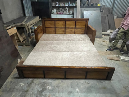 Bowzar Segun Kath Teak Wood Sofa Cum Bed 5x6 Feet