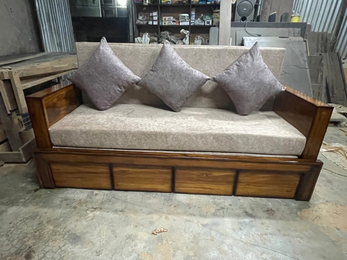 Wooden Sofa Cum Bed 5x6 Feet