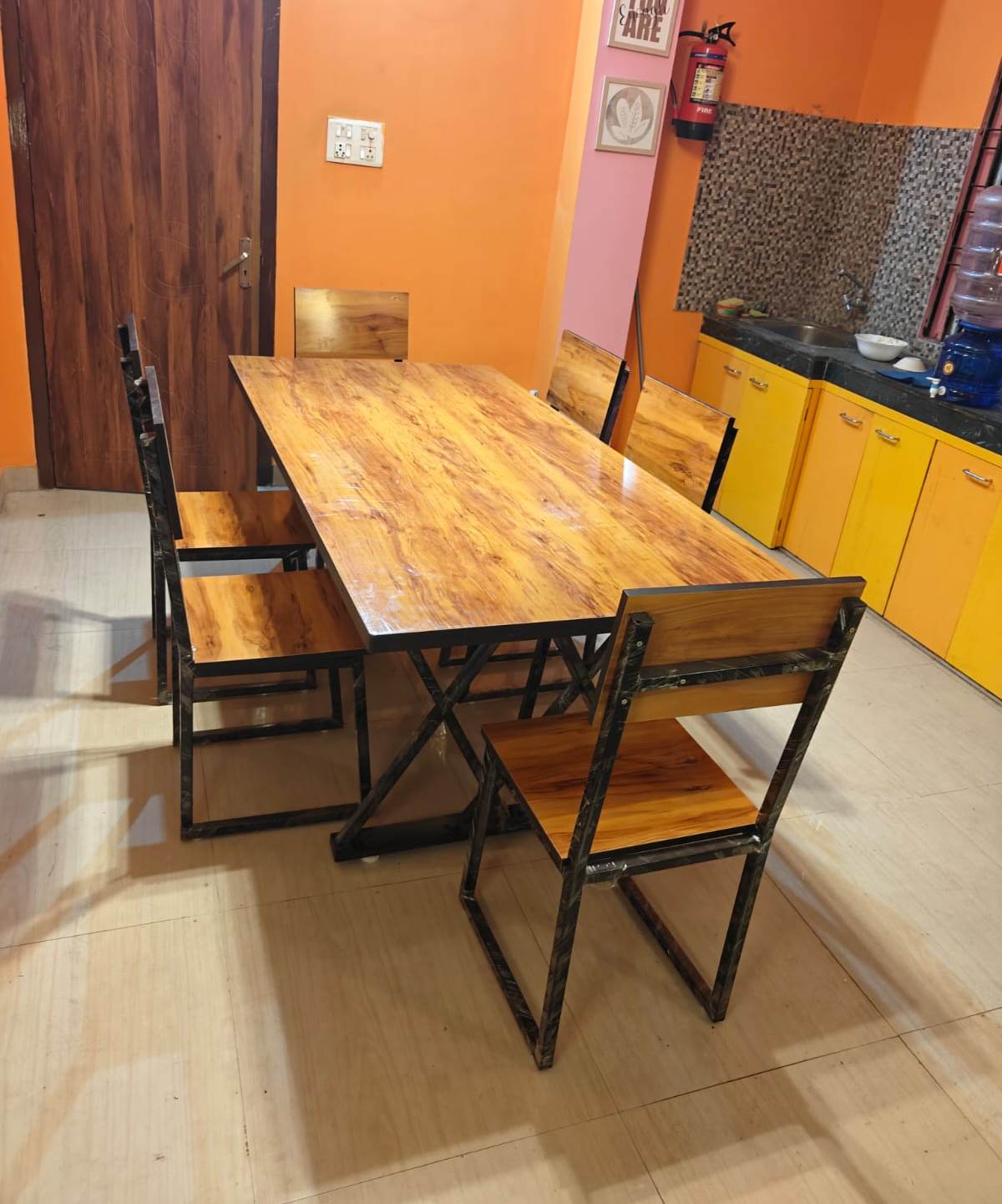 Bowzar 3x5 Feet MDF Board 6 Seater Dining Set Long Lasting