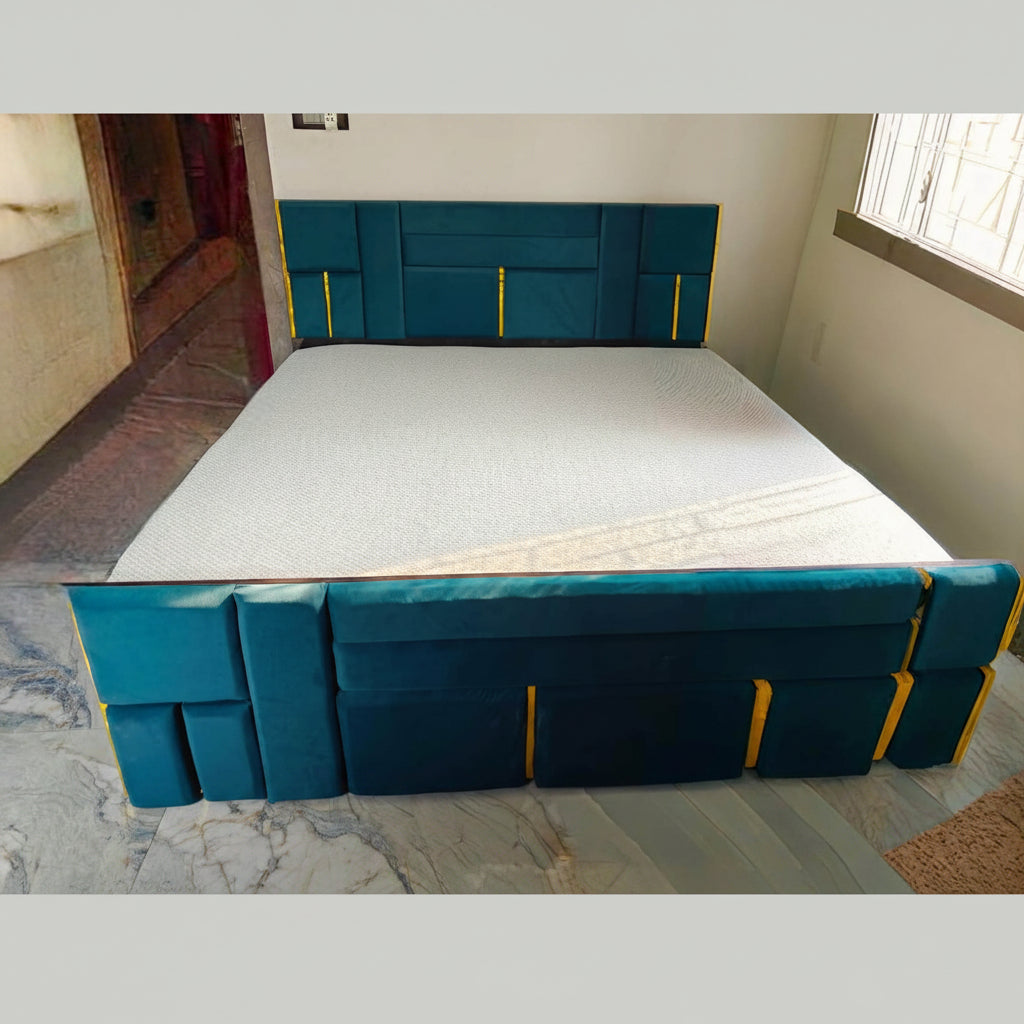 Bowzar MDF King Box Bed 6x6.5 Feet With Storage