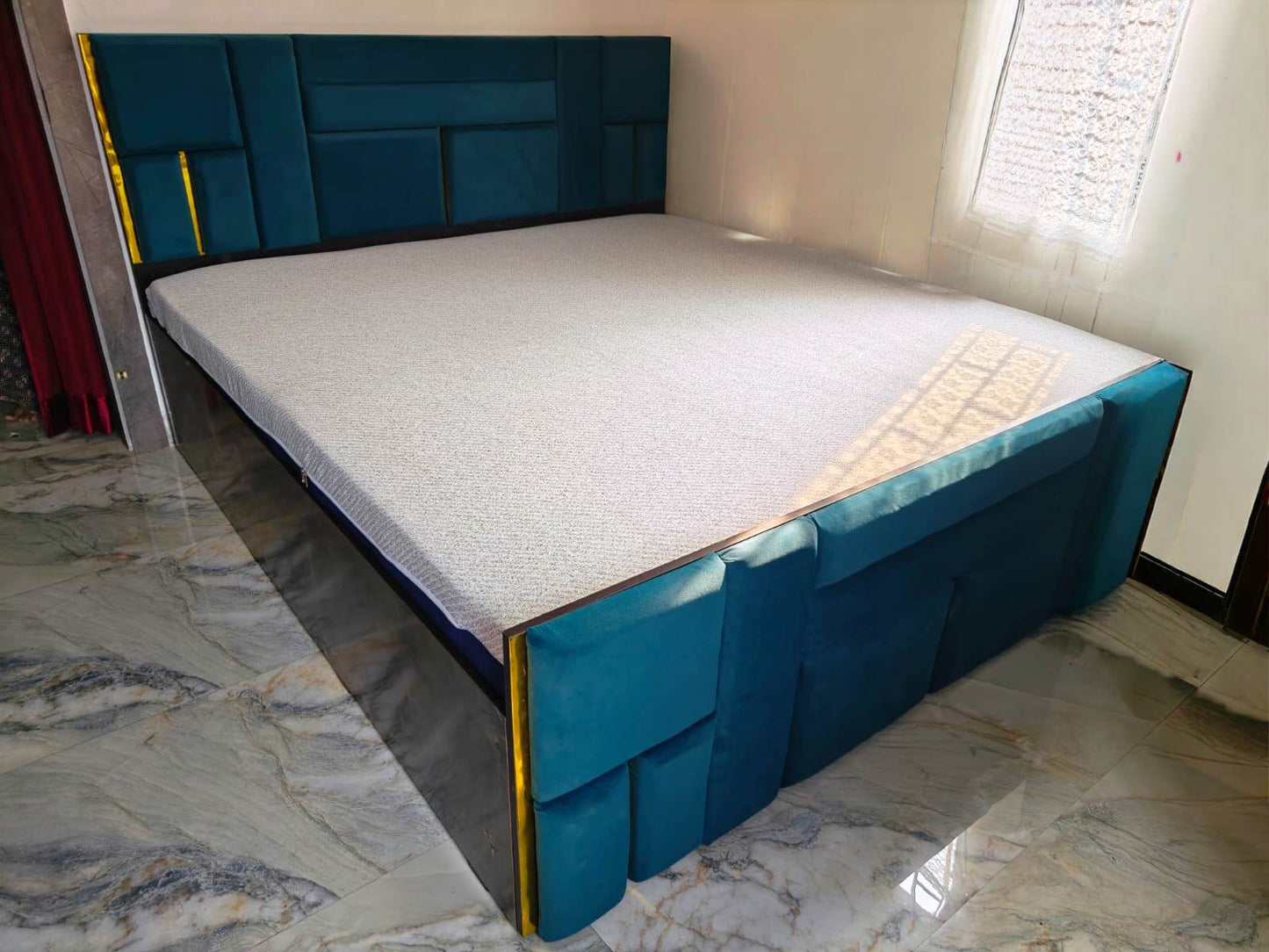 Bowzar MDF King Box Bed 6x6.5 Feet With Storage