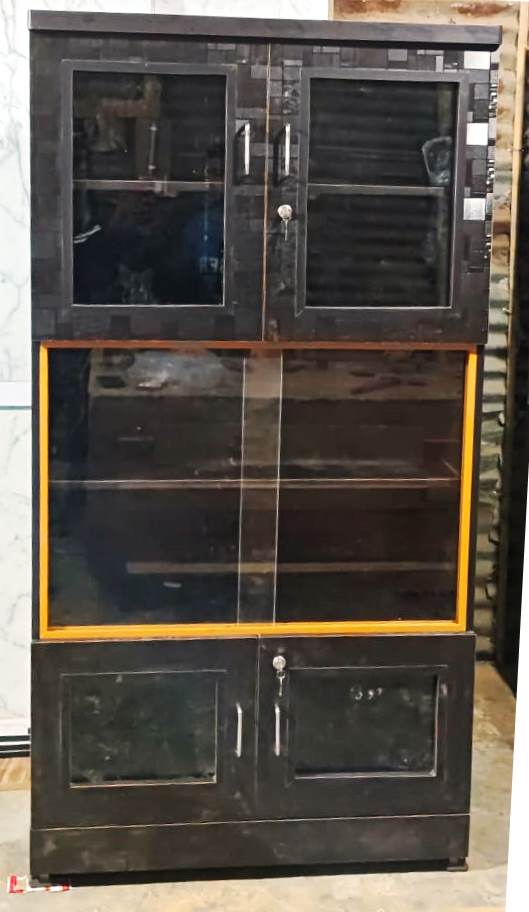 Bowzar Wooden Showcase Bookshelf 5.5 Feet Black