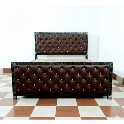 Bowzar King Bed Size 6X6.5 with All Side Upholestered Cushion Dark Coffee