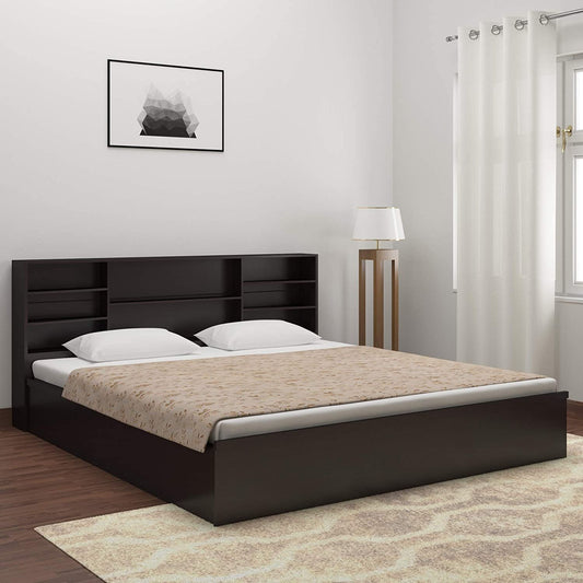 Bowzar Enginerring Wood Bed Double Box Bed Size 4x6.5 Feet With Head Box
