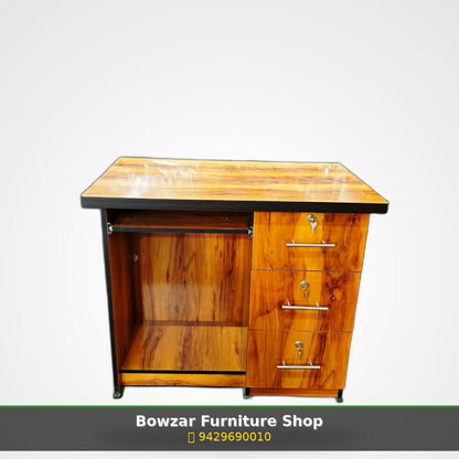 Bowzar Office Table 3x2 With 3 Drawers Bengal Sisham Engineering Wood