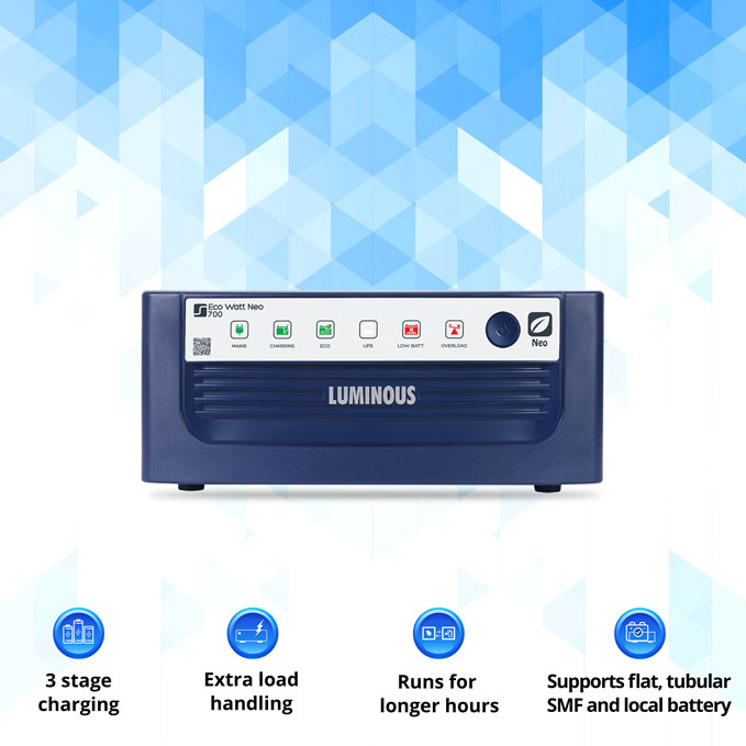 Luminous Eco Watt Neo 700 Inverter 7600VA 504W Square Wave Inverter