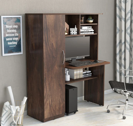 Bowzar Space Saving Study Table With Single Door Almirah