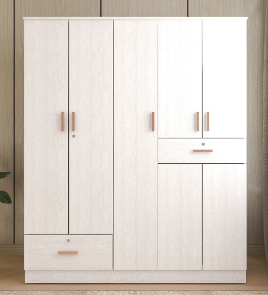 Bowzar 5 Door Wardrobe Almira Height 6 Feet, Width 6 Feet Depth 18 Inch