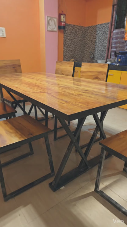 Bowzar 3x5 Feet MDF Board 6 Seater Dining Set Long Lasting