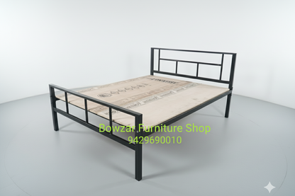 Bowzar HM Queen Bed Size 5X6.5 Feet Iron Metal Bed Bachelor Hostel PG Guest House