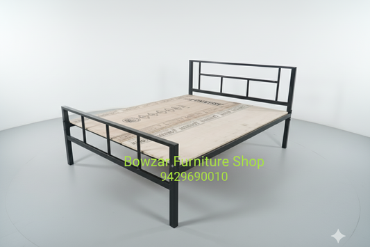 Bowzar HM Queen Bed Size 5X6.5 Feet Iron Metal Bed Bachelor Hostel PG Guest House