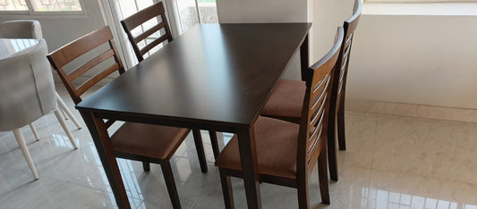 Wooden Dining MDF Waterproof Top 4 Seater Dining Set