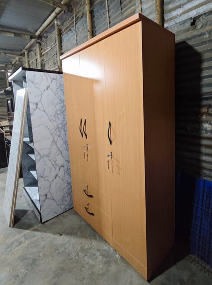 Bowzar MDF 3 Door Almirah With Drawer 78X48X18 Inch