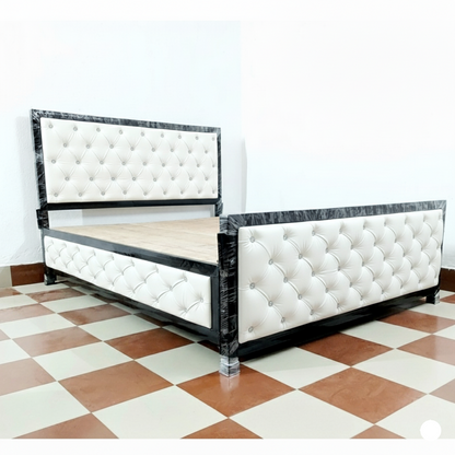 Bowzar Queen Bed Size 5X6.5 Feet White All Side Cushion