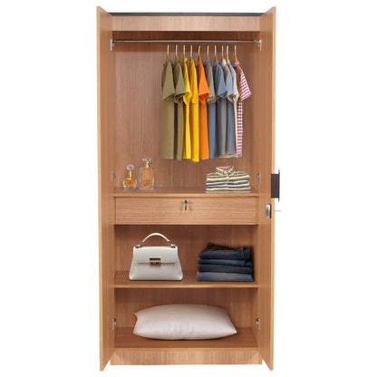 Bowzar MDF 2 Door Almirah 2 Door Wardrobe with Drawer