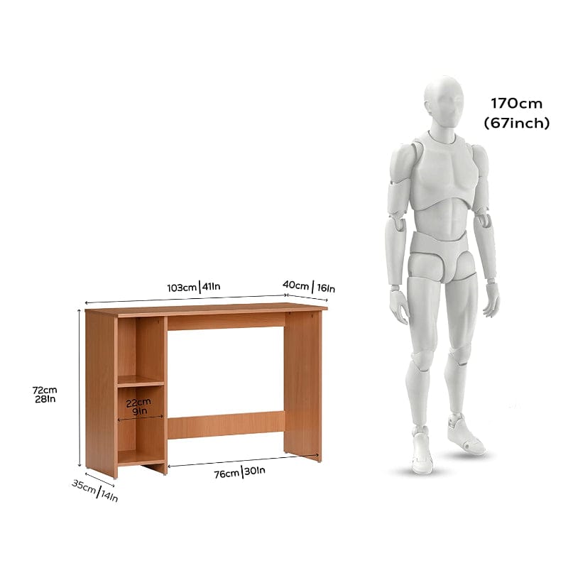 Simple Computer Table 41x16x30 Inch Beige