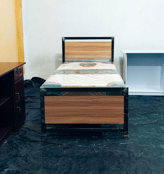 Bowzar Single Bed Wooden Look Heavy Quality