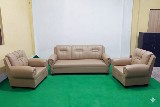 Bowzar wooden Sofa 5 Seater Beige