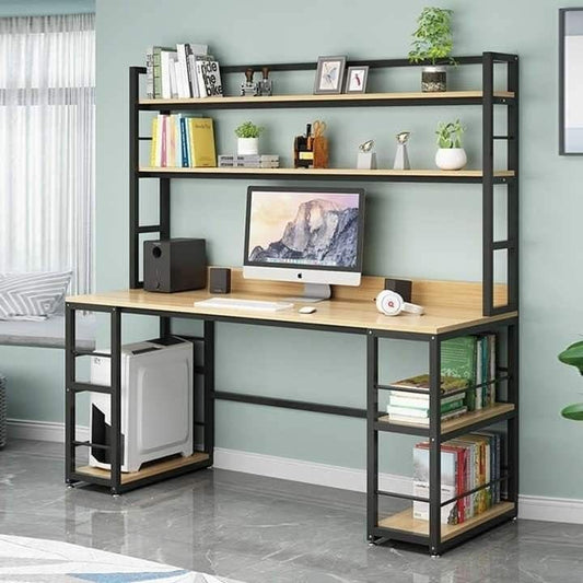 Home Office Desk Computer Desk Study Desk with Hutch and Shelves 5x2 Feet Height 5 feet