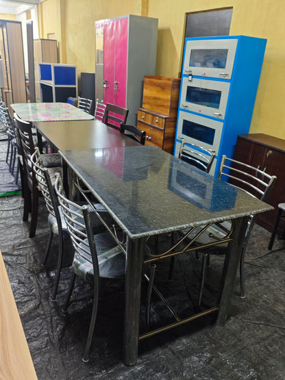 Bowzar Steel Dining 4 Seater With Granite Top