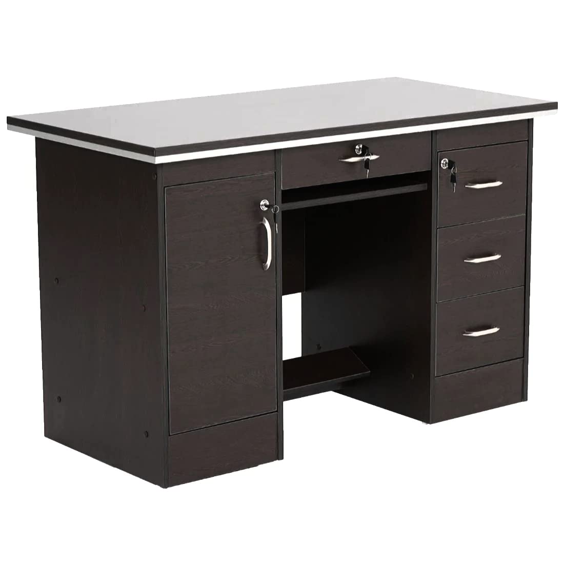 Bowzar Engineered Wood Office Table Study Table Office Table For Office Work Wenge Finish