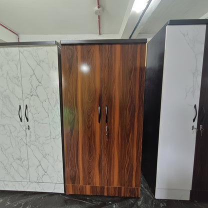 Bowzar 2 Door Wooden Almirah Brown 2 Door Wardrobe H72XW36XD18 Inch