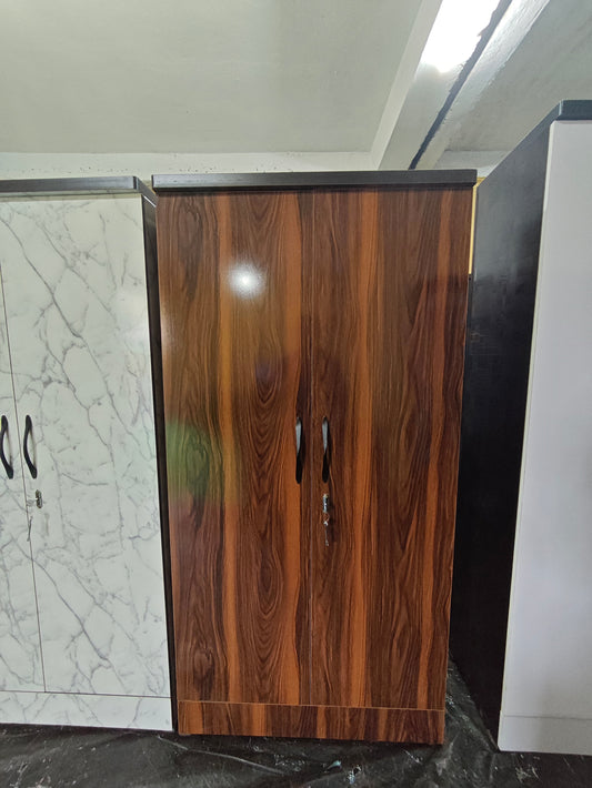 2 door Wooden Almirah 6 Feet Brown