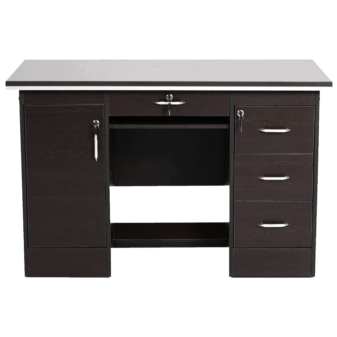 Bowzar Engineered Wood Office Table Study Table Office Table For Office Work Wenge Finish