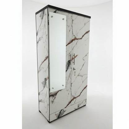 Bowzar Wooden 2 Door Almirah Wardrobe with Mirror
